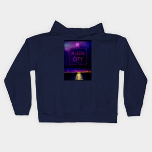 Moon City Poster Kids Hoodie